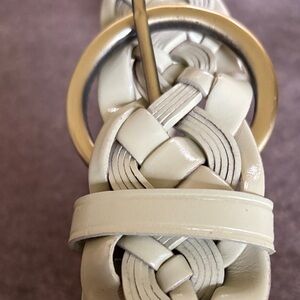 Elegant Cream Braided Women's Shoes